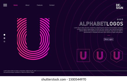 Vector of modern abstract font and alphabet logo. Monogram initials perfectly for business, greeting card, logo, poster and other.
