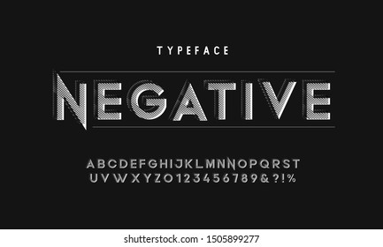 Vector of modern abstract font and alphabet