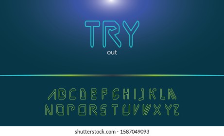 Vector of modern abstract font and alphabet
