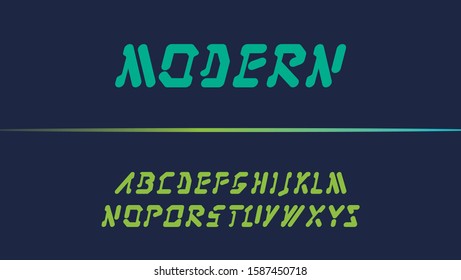 Vector of modern abstract font and alphabet