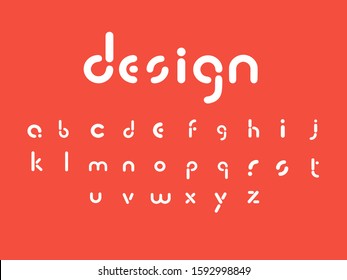 Vector of modern abstract font and alphabet