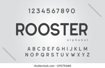 Vector of modern abstract font and alphabet