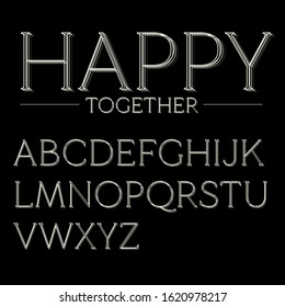 Vector of modern abstract font and alphabet
