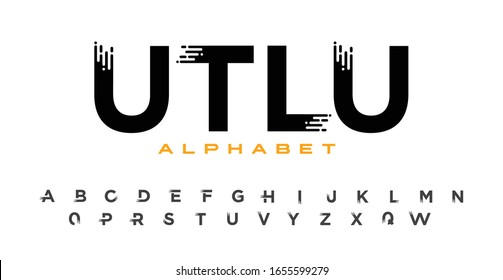 Vector of modern abstract font and alphabet