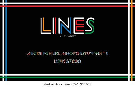 Vector of modern abstract font and alphabet