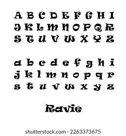 Vector of modern abstract font and alphabet.