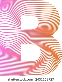 Vector of modern abstract font and alphabet B Colorful