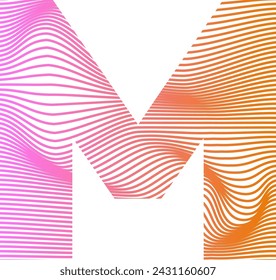 Vector of modern abstract font and alphabet Letter M Colorful Vector