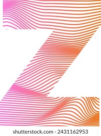 Vector of modern abstract font and alphabet Z Colorful