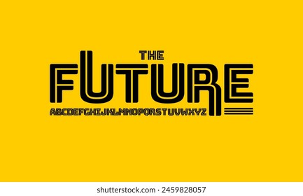 Vector of modern abstract font and alphabet.eps