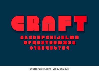 Vetor de fonte abstrata moderna e alfabeto. Design de fonte estilo divertido, alfabeto infantil colorido, letras e números ilustração vetorial