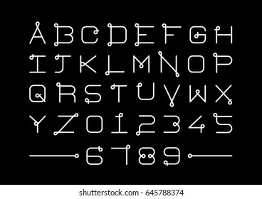 Vector del tipo de letra y alfabeto abstracto moderno