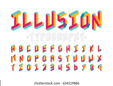 Vector of modern abstract font and alphabet