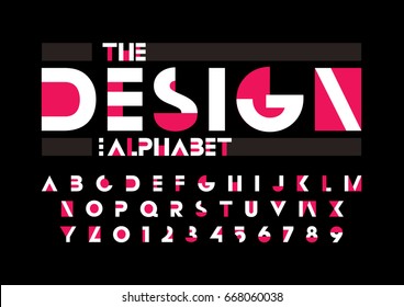 Vector of modern abstract font and alphabet