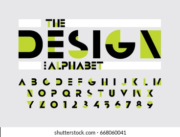 Vector of modern abstract font and alphabet