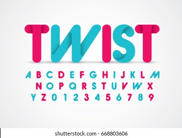 Vector of modern abstract font and alphabet