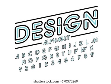 Vector of modern abstract font and alphabet