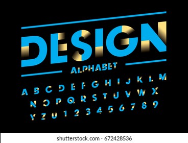 Vector of modern abstract font and alphabet