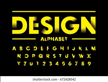 Vector of modern abstract font and alphabet