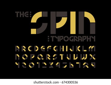 Vector del tipo de letra y alfabeto abstracto moderno