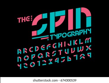 Vector of modern abstract font and alphabet