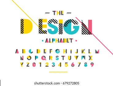 Vector of modern abstract font and alphabet