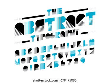 Vector of modern abstract font and alphabet