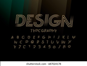 Vector of modern abstract font and alphabet