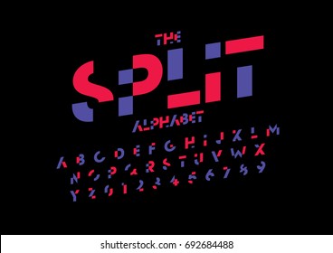Vector of modern abstract font and alphabet