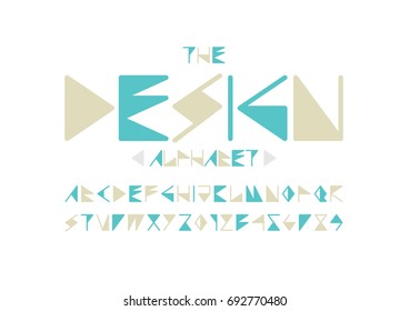 Vector of modern abstract font and alphabet