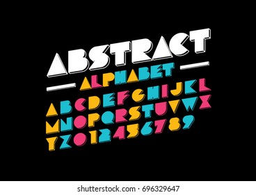 Vector of modern abstract font and alphabet