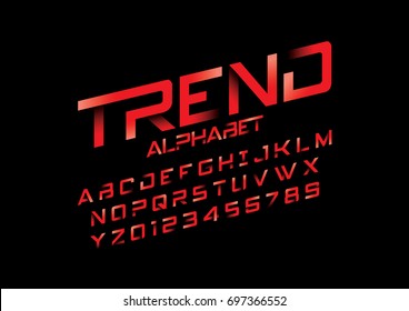 Vector del tipo de letra y alfabeto abstracto moderno