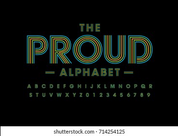 Vector of modern abstract font and alphabet