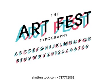 Vector of modern abstract font and alphabet