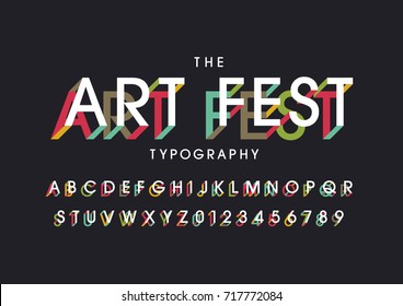 Vector of modern abstract font and alphabet