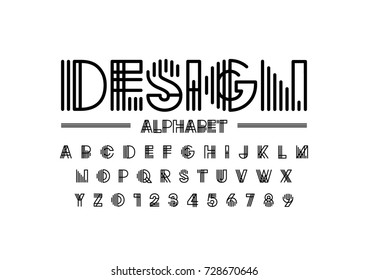 Vector del tipo de letra y alfabeto abstracto moderno
