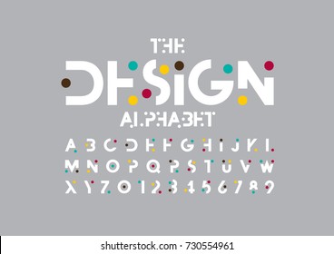 Vector of modern abstract font and alphabet