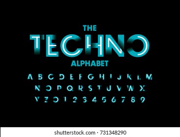 Vector of modern abstract font and alphabet