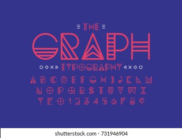 Vector of modern abstract font and alphabet