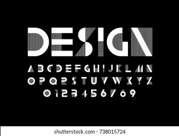 Vector of modern abstract font and alphabet