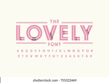 Vector of modern abstract font and alphabet