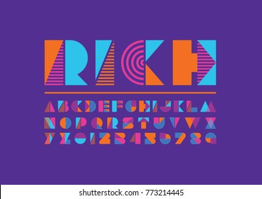 Vector Of Modern Abstract Font And Alphabet