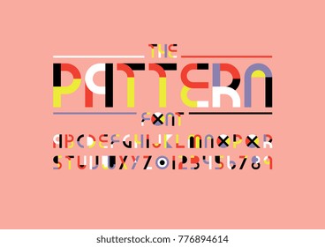 Vector of modern abstract font and alphabet