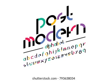 Vector del tipo de letra y alfabeto abstracto moderno