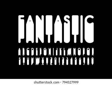 Vector of modern abstract font and alphabet