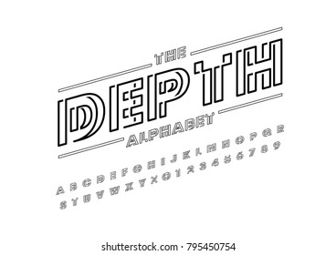 Vector of modern abstract font and alphabet