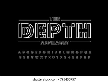 Vector of modern abstract font and alphabet