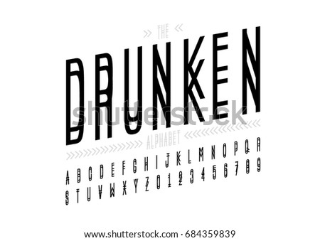Vector of modern abstract font and alphabet