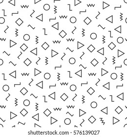 Vector modern abstract geometry memphis pattern.Colour seamless geometric background . Subtle pillow and bed sheet minimal design. Creative art deco. Hipster fashion print. Vector illustration EPS10.
