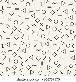 Vector modern abstract geometry memphis pattern.Colour seamless geometric background . Subtle pillow and bed sheet minimal design. Creative art deco. Hipster fashion print. Vector illustration EPS10.